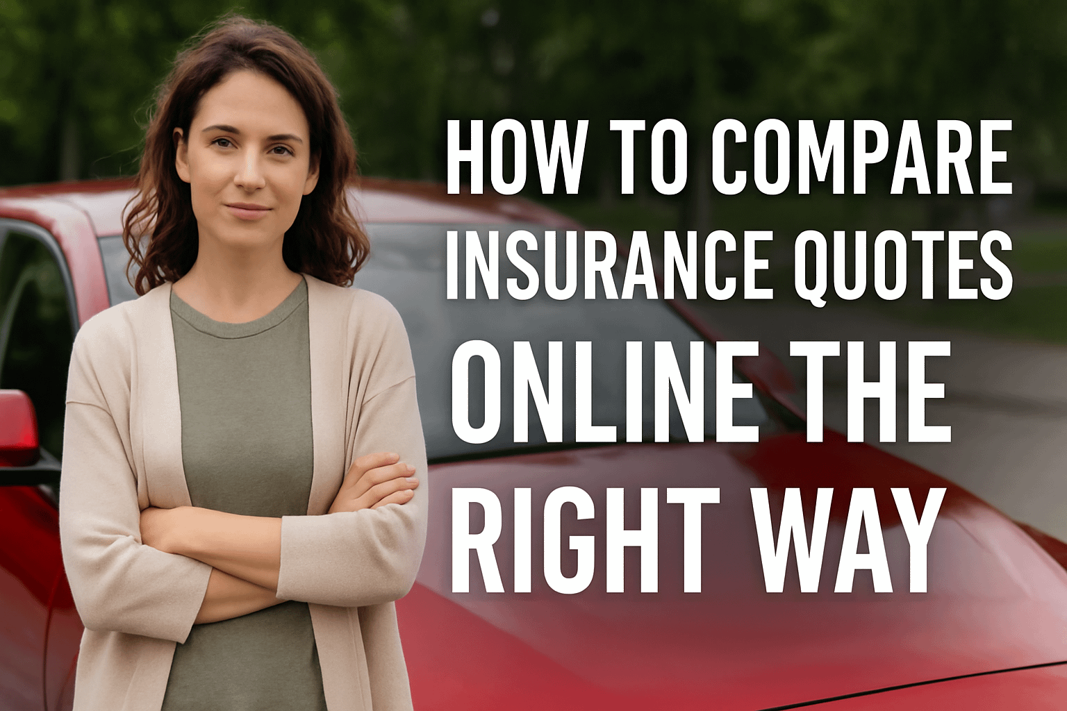 A smiling man standing beside his car while reviewing car insurance quotes online on a tablet